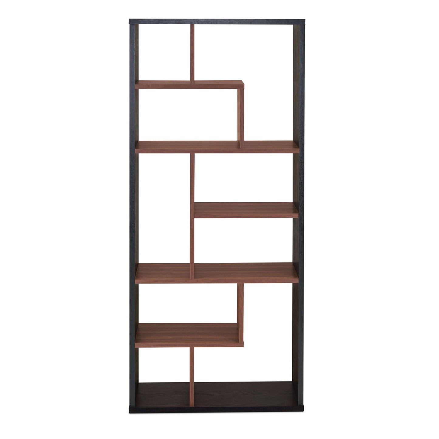 Black And Walnut Veneer Cube Bookcase