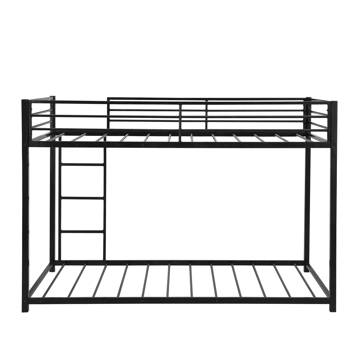 Black Twin Over Twin Metal Low Bunk Bed