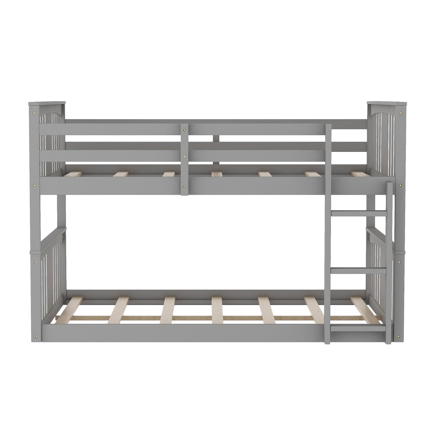 Gray Classic Full Over Full Bunk Bed with Ladder