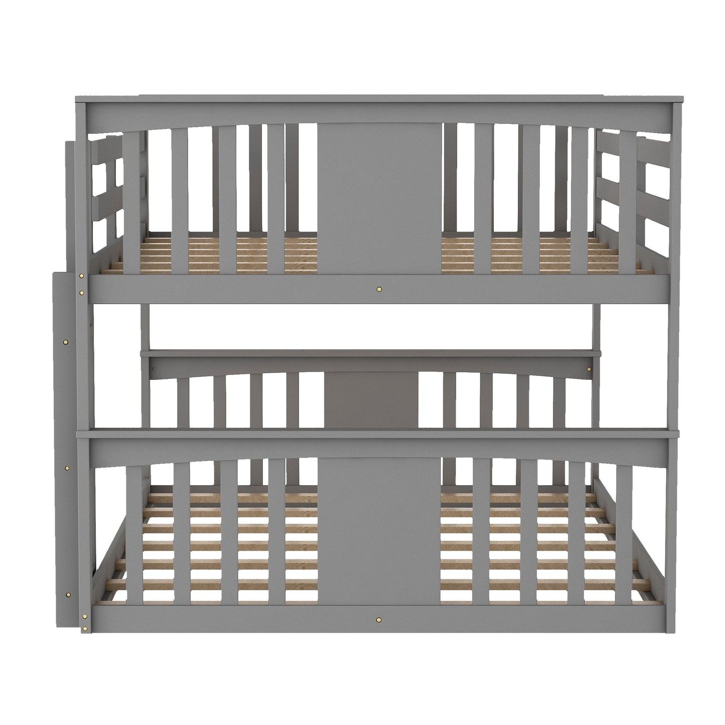 Gray Classic Full Over Full Bunk Bed with Ladder