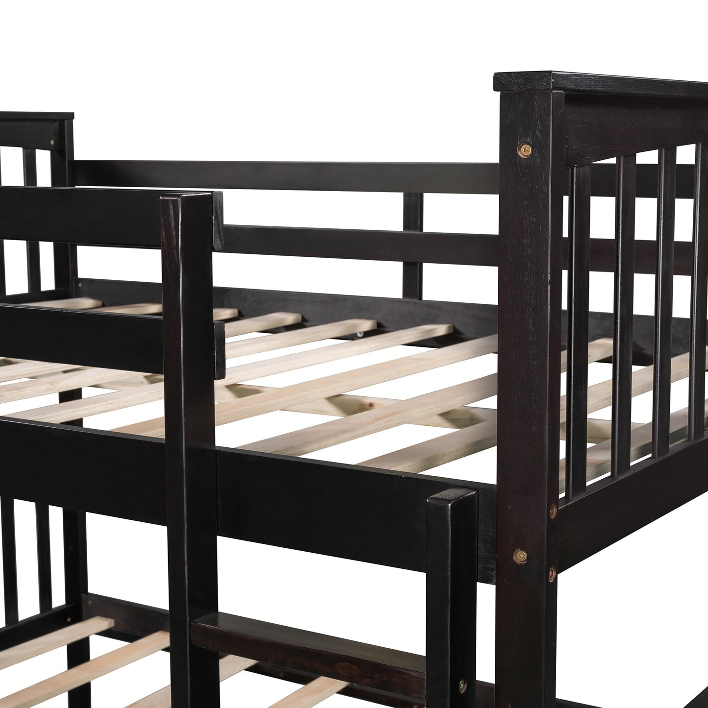 Modern Espresso Full Over Full Bunk Bed with Two Drawers