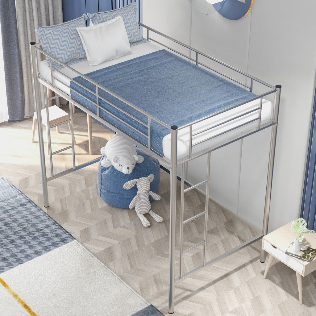 Silver Twin Size High Loft Bed