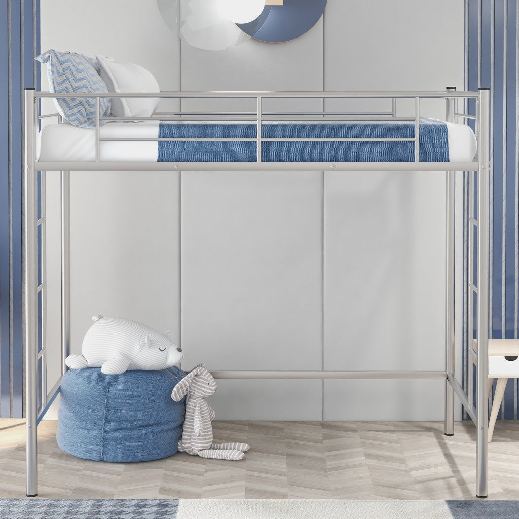 Silver Twin Size High Loft Bed