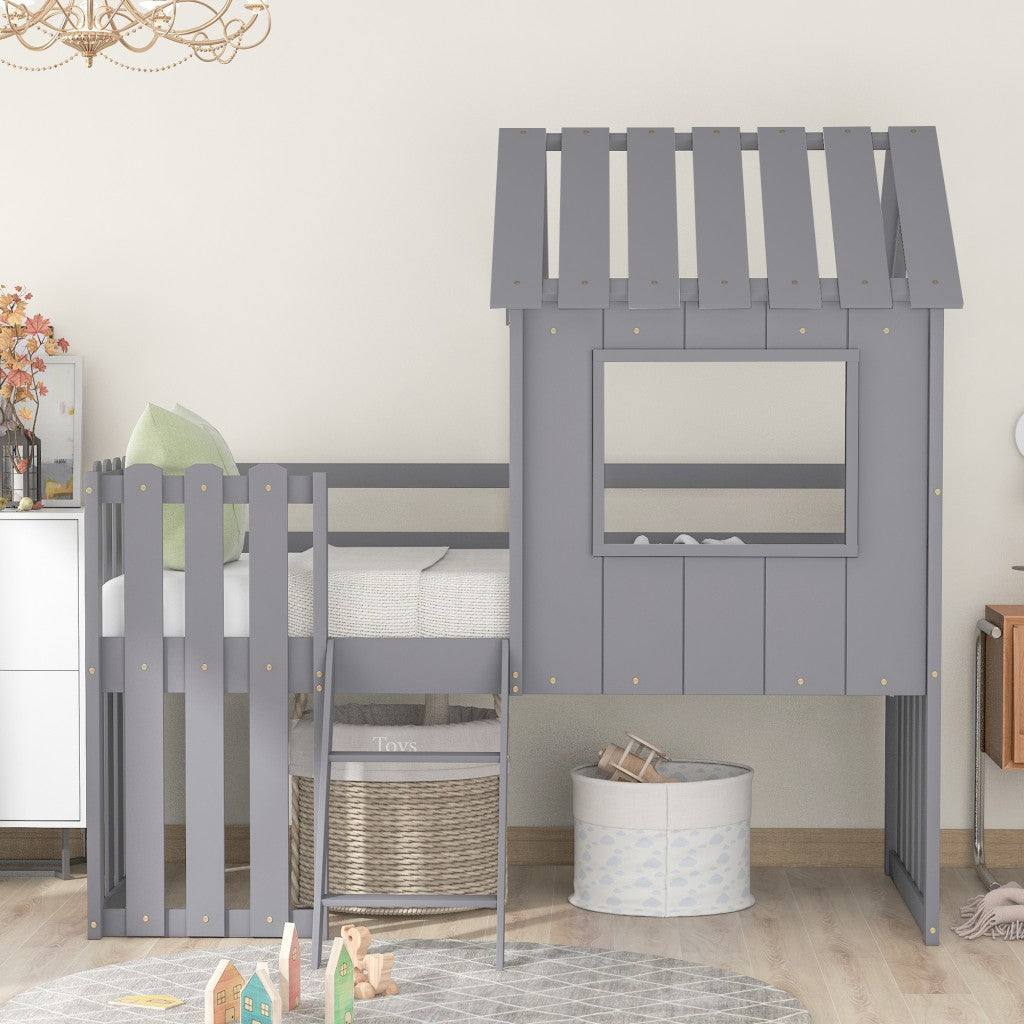 Gray Loft Barnyard House Bed