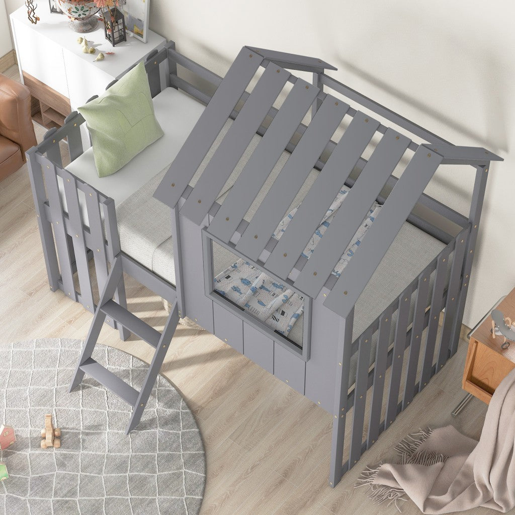 Gray Loft Barnyard House Bed